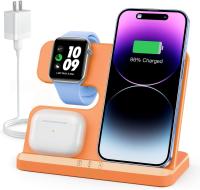 Estação de carregamento 3 em 1 para iPhone, Carregador sem fio para iPhone 15 14 13 12 11 X Pro Max & Apple Watch - Carregamento sem fio