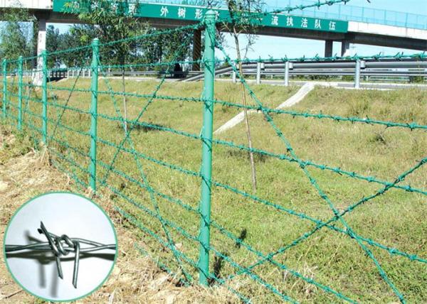 25KG 400M PVC Coated Barbed Wire Fence Wire Mesh Fence 1.6mm - 2.8mm Dia
