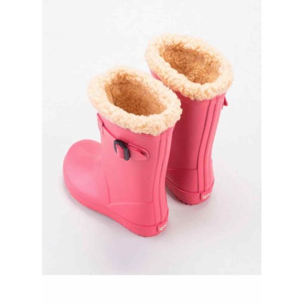 Bottes de pluie pour enfants à revêtement chaud en polyvinyle chlorure avec boucle latérale