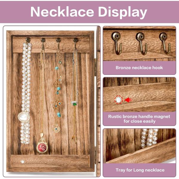 Environmental 5-Layer 4 Drawers Large Wood Organizer Box With Mirror Wood Jewelry Box