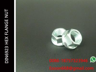 DIN6923 Hex Flange nut Blue-White Zinc Plated M20-2.5 Size range Grade 4.8-12.8 ISO 4161