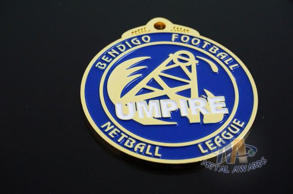 Sports Racing Metal Award Medals Imitation Gold Plting With Blue Soft Enamel