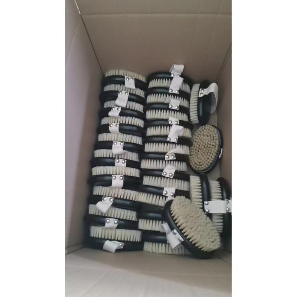 Eco Friendly Bath Shower Brush Beech Wood Oval Dry Brush For Exfoliating