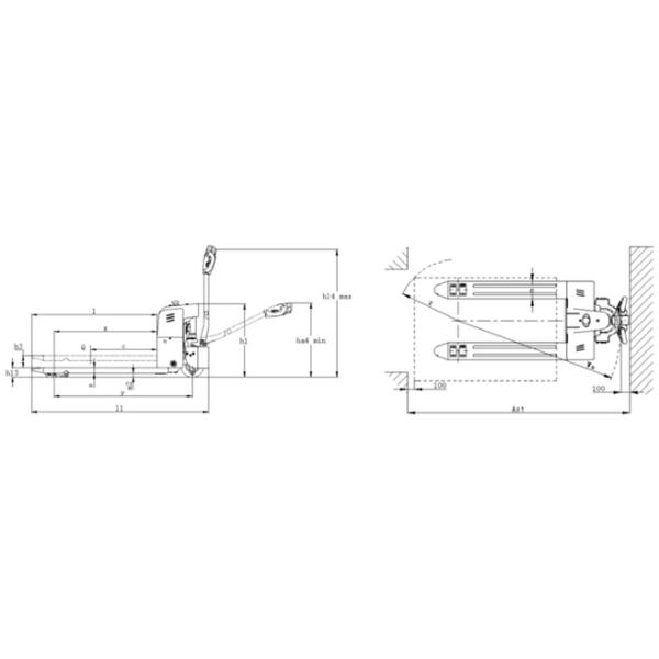 Electric Walkie Behind Pallet Jack , Load Capacity 1.5 Ton Warehouse Forklift Equipment 1500Kg Economical powerful