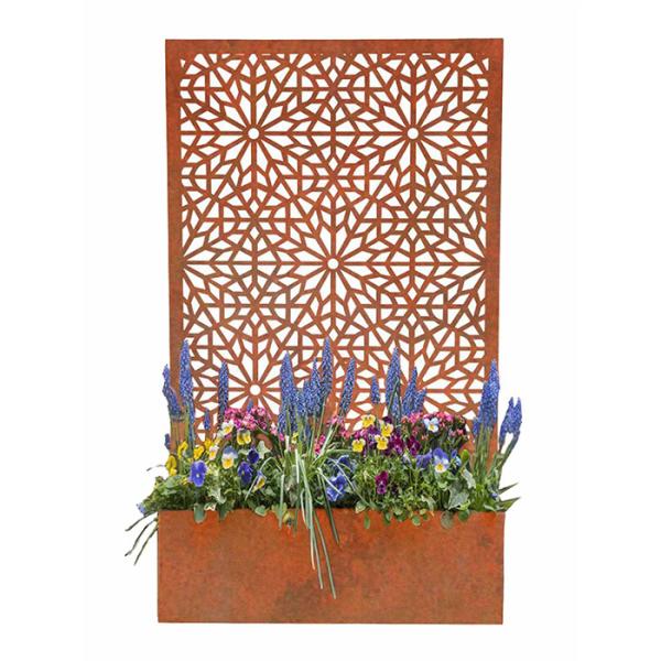 Grandes painel de Corten e caixa decorativos de aço retangulares do plantador para o jardim