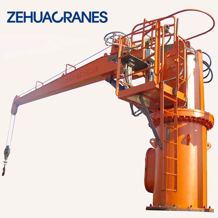 Zehua 2 Ton Hydraulic Marine Crane Mini Small Boat Deck Crane for Yacht Travel Lift & Construction
