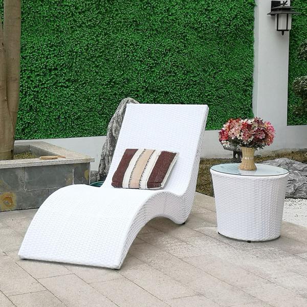 Outdoor Beach Aluminum Furniture Chairs with Modern Design Style Rattan Sun Lounger