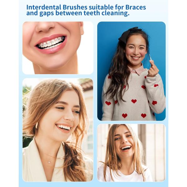 Interdental Brush Picks 80 PCS Braces Brush Disposable Toothpick White Colors