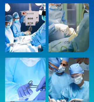 Manufacturer Medical SMS Nonwoven Surgical Gown With Ultrasonic Welding Elastic Cuff