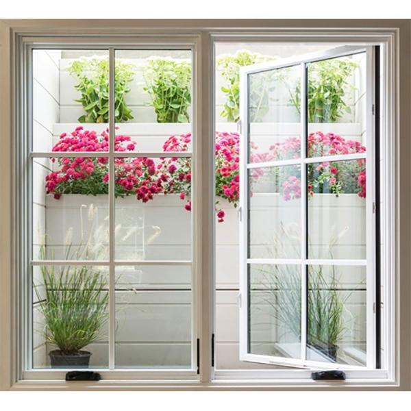 fenêtre en PVC en UPVC avec une largeur de cadre de fenêtre de 70 mm et un design moderne