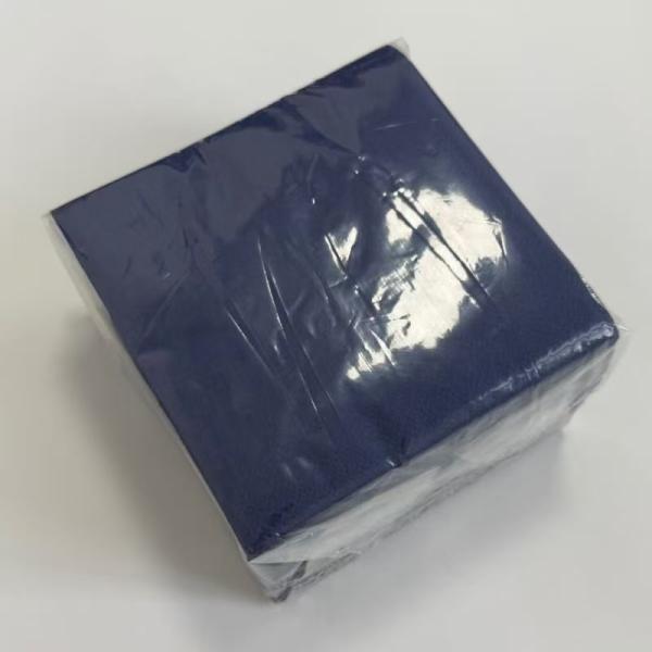 Blue Cocktail Paper Napkins 25x25cm 2 Ply Soft 1/4 Fold For Beverage Parties
