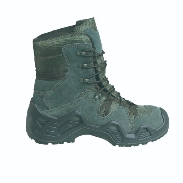 Round Toe Outdoor Lace Up Mid Calf Pupu Outsole / Anti Slip Combat Boots