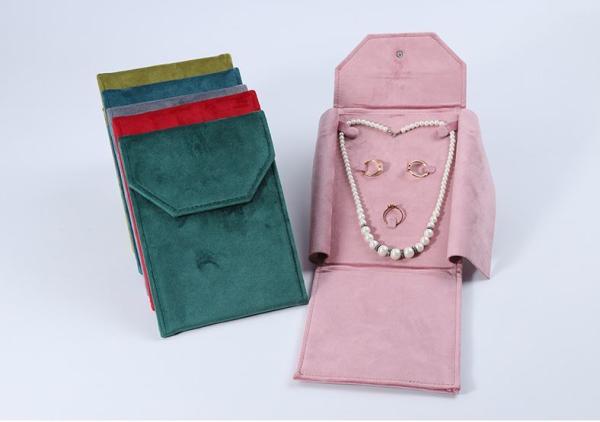 Elegant Luxury Noble Eco Friendly Biodegradable Velvet Pearl Necklace Storage Bag Ring Earring Set Velvet Bag Fashion Dust-Proof Pendant Storage Set Bag