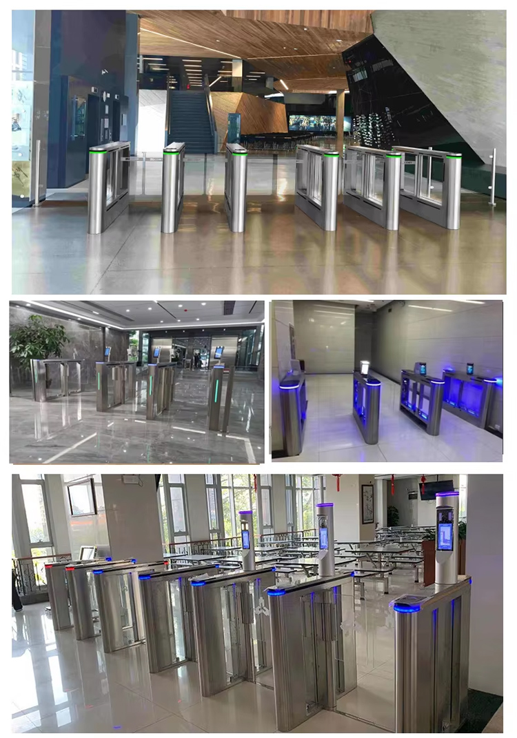 Pedestrian Barrier Gate Access Turnstile RFID Scanner Coin Operated Swing Turnstile Gate 304SS Material Bi-direction Adjustable