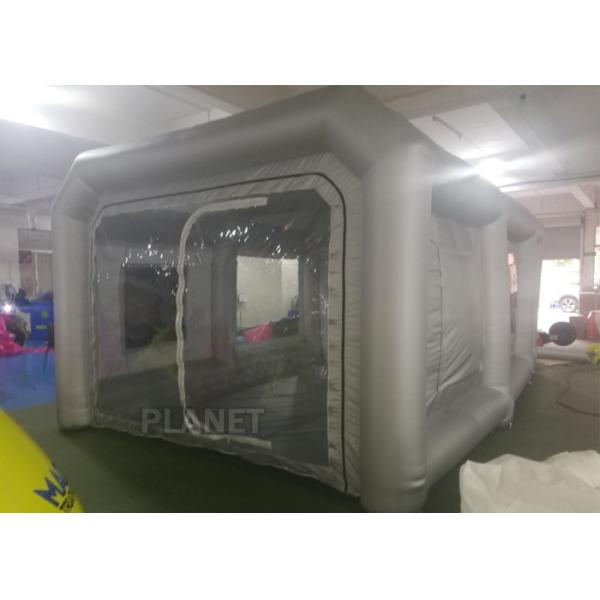 Silver Protable Inflatable Spray Paint Booth 8x4x3m / Mobile Car Painting Station