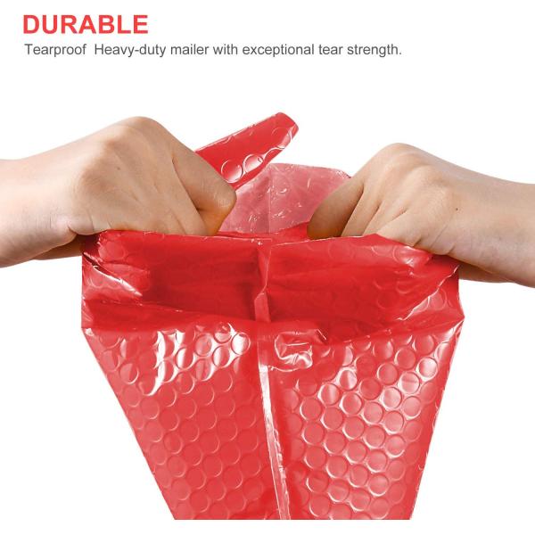 ZGCX Glossy Red Bubble Mailer Red Poly Bubble Mail Colored Bubble Mailers