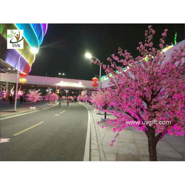 UVG 2m high outdoor pink cherry blossom tree fake with peach flower branches for wedding planner CHR152