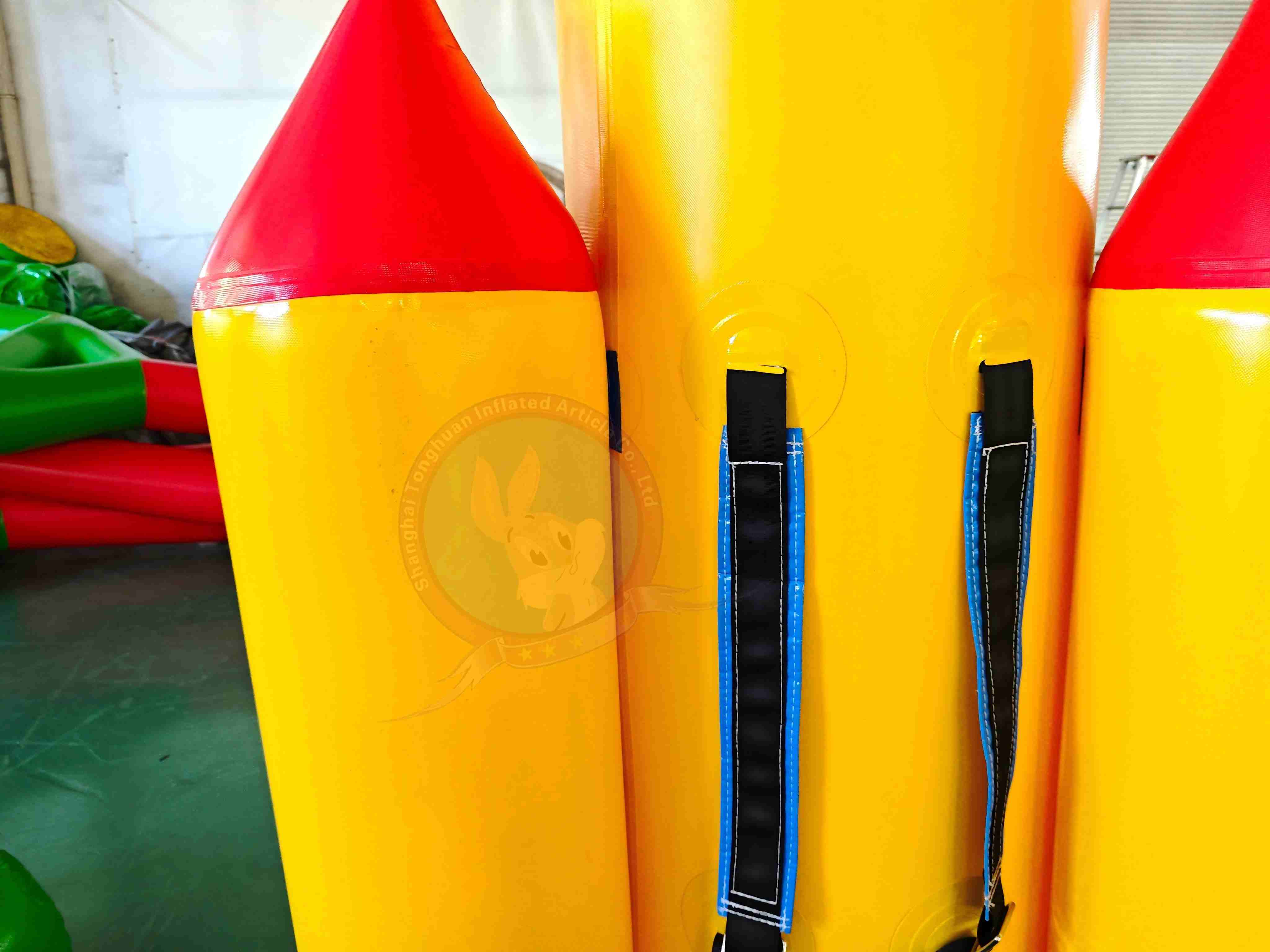 Inflatable Rocket Model Outdoor Sports Games Team Building Activities Competition Commercial Inflatable Challenge Playground