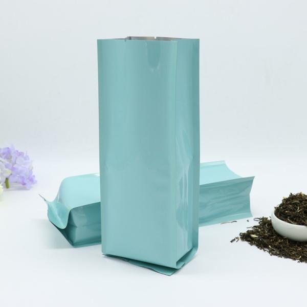 Plastic Aluminum Foil Gusseted Coffee Bags Custom Printed Self Stand Flat Bottom