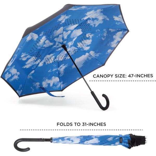Reverse Umbrella Inside Full Digital Printing Custom Logo for Back to School Occasion