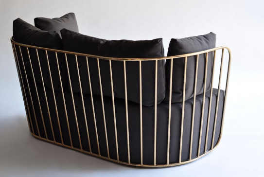 Phase Design Brides Veil Chair , 2 Seater Sofa Metal Lounge Chair With Cushion