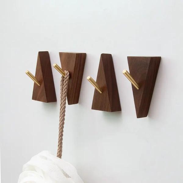 Custom Wooden Wall Hooks for Bathroom Towel Hanging