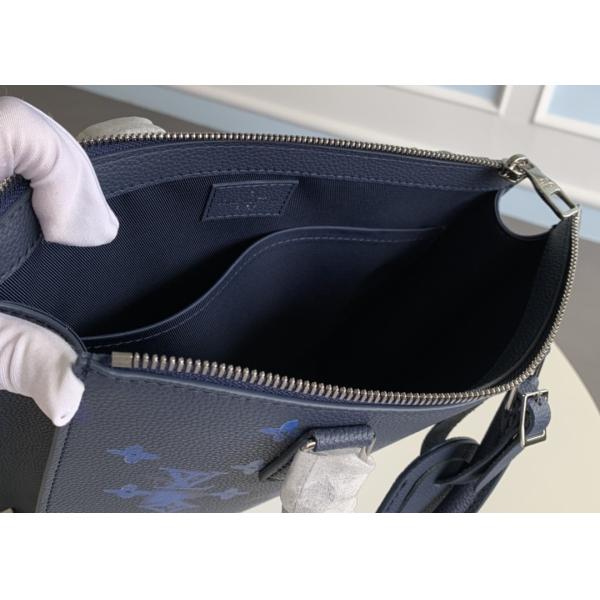 Square Women'S Genuine Leather Crossbody Bags , 18cm Blue Crossbody Handbag