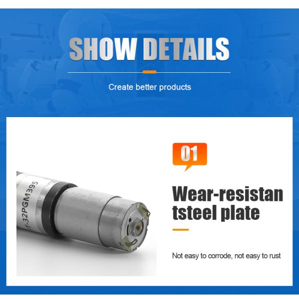 Custom 12V 24v Planetary DC Geared Motor For Solar Panel Brush Cleaning Robot