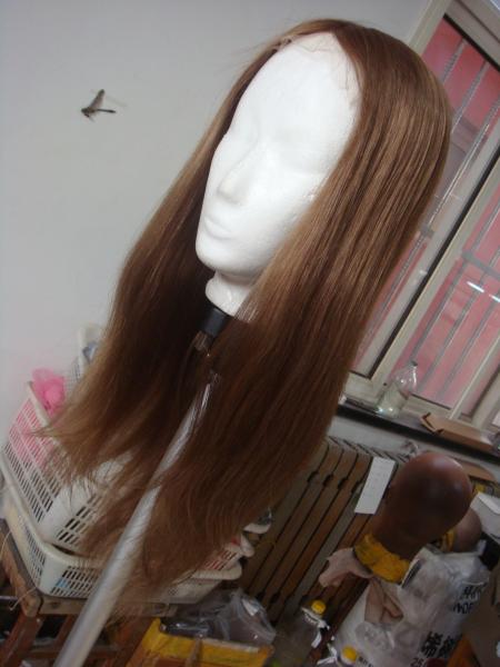 Perruques de cheveux naturels à l' apparence réelle à densité moyenne