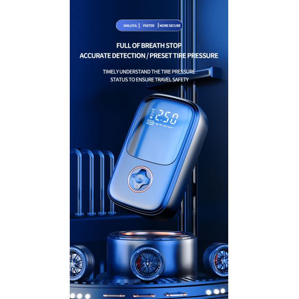YANTU AM27 Wired 12V Car Tire Inflator with 60W Power and Portable Electric Pump