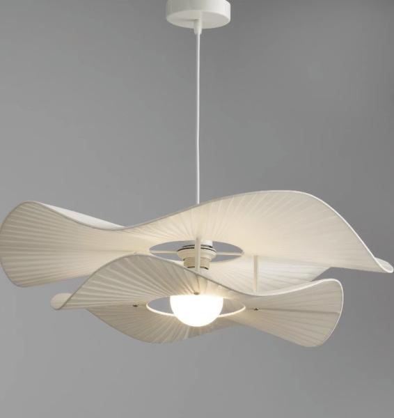 Nordic Cream Style Fabric Led Pendant Lights For Living Room Bedroom Bar Flower Pendant Lamp(WH-AP-590)