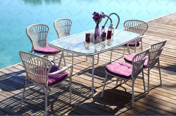 Outdoor furniture wicker dinning table & chair-15003