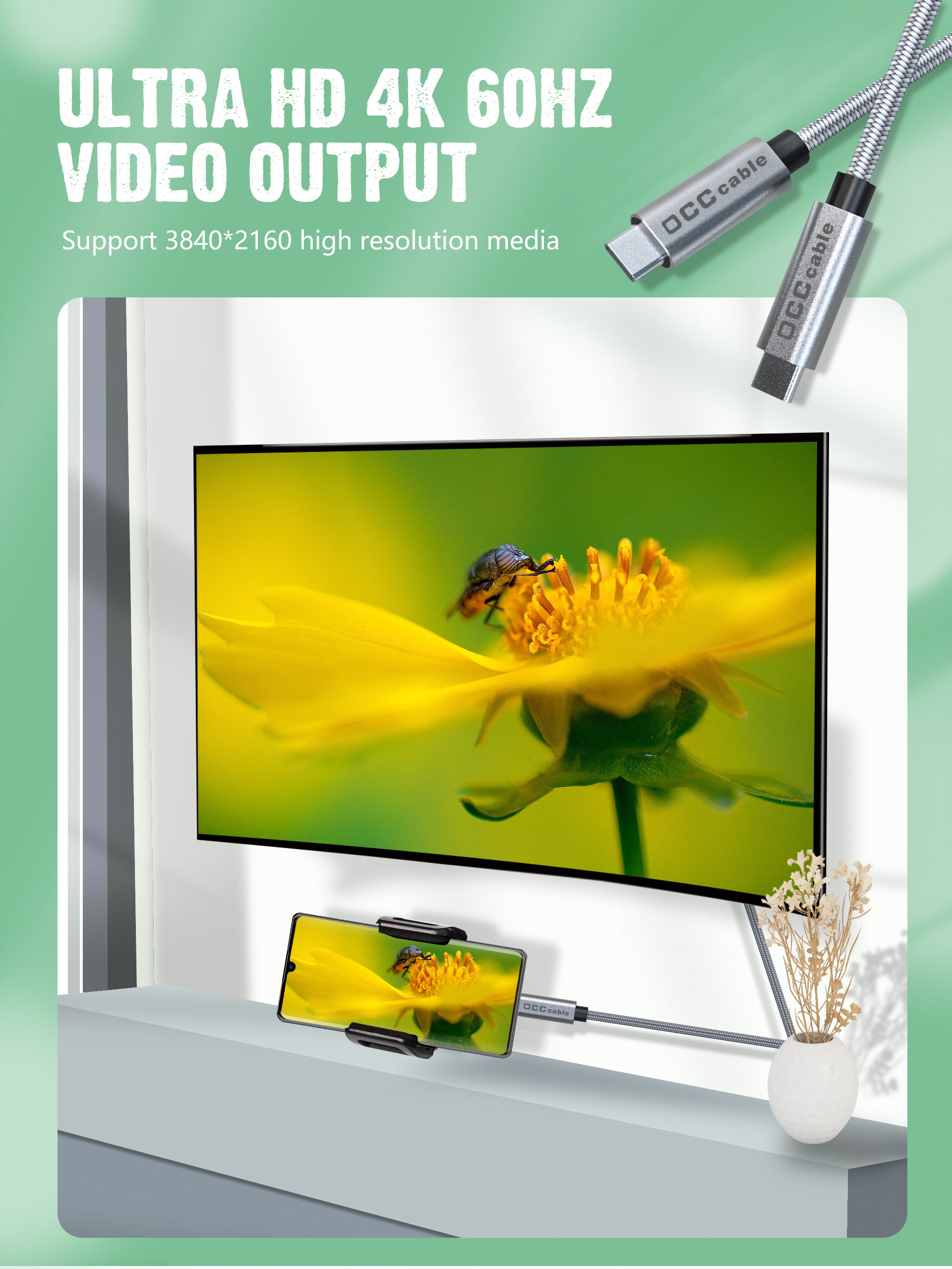 Тип куртка USB планшета ODM OEM нейлона зарядного кабеля 5A 10G 3,2 Gen2 2M c