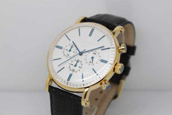 Genuine Leather Popular Men Business Watch / Mineral Glass Watch With Buckle Clasp,multifunction wrist watch