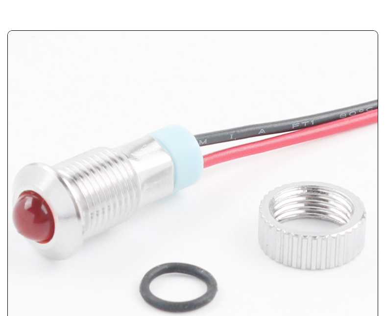Mini 8mm Metal LED Indicator Light Spherical IP65 Waterproof 50000 Hours Lifespan Multi-color 12-24V Workshop Industrial