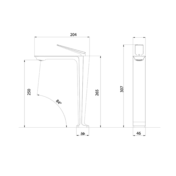 Hot Cold Water Basin Mixer Faucet 307mm Chrome Bathroom Mixer Taps Orin OR16001-2