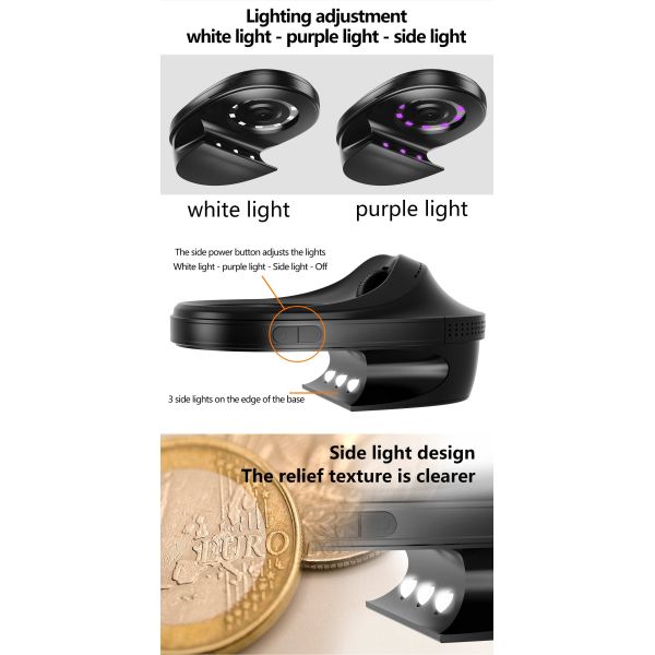 High Magnification Electronic Magnifier With Versatile Applications and Three Lighting Modes
