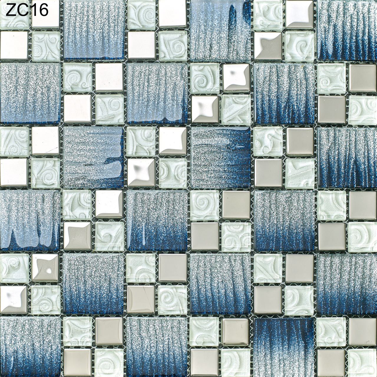 Stain-resistant and Decorative Bright Glass and Metal Wall Swimming Pool Mosaics For Renovation
