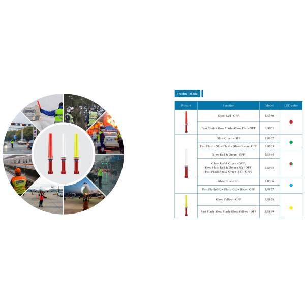 JACKWIN L8960 Series LED Marshalling Wands Traffic Baton for Airport,Traffic Safety Signal Control