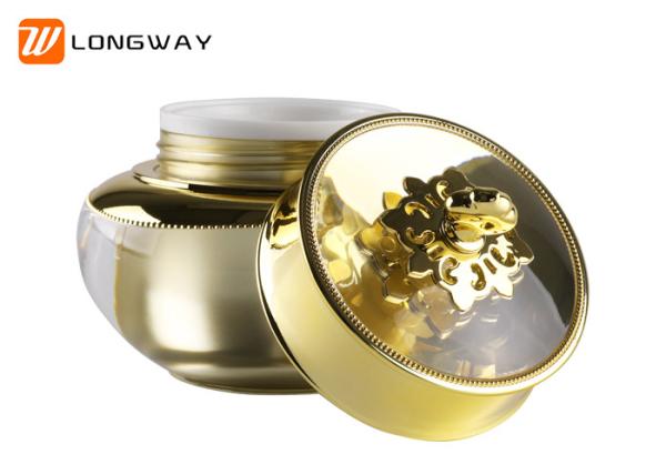 Delicate Plastic Cosmetic Jars With Metal Crown Lid Lotion Usage Irregular Type