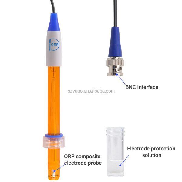ORP Electrode Sensor with ±5mV Accuracy, 0~1500mV Range, and IP65 Protection for Wastewater & Lab Use