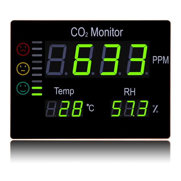 Digital Wall Mount Indoor Air Quality Temperature Humidity RH 9999 PPM Carbon Dioxide CO2 Monitor Digital Meter Sensor