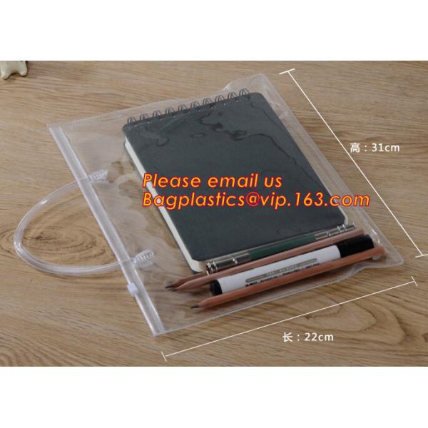 Simple clear Plastic PVC A4 file bag with zipper, pvc k file bag, Custom PP A4 File Bag Document Bag Plastic Zippe