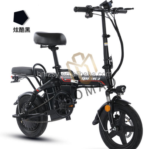 14inch Fat Tire Folding Ebike Electric Mountain Mini Bike Bicycle 350W 48V12AH with Steel Frame Easy to Fold and Store