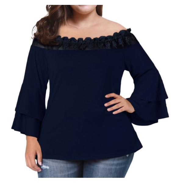 Factory wholesale plus size clothing women lace blouse