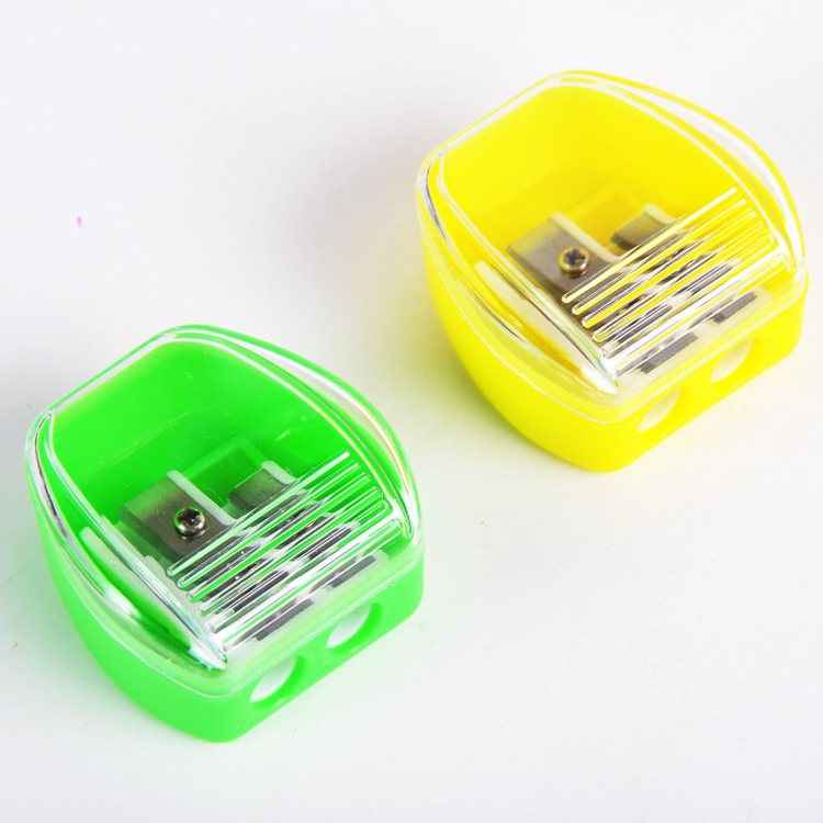 custom with cover bin double hole plastic cheap jumbo pencil sharpener