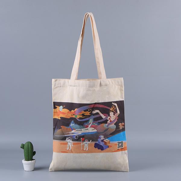 Custom Logo Eco Blank Shopping Bag Organic Cotton Canvas Tote with Customized Color