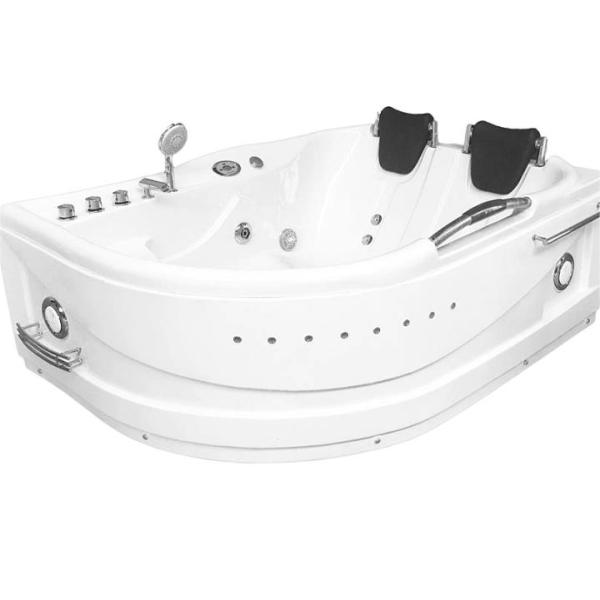 Black Corner Whirlpool Massage Bathtub With Glass Bubble Ozone Indoor
