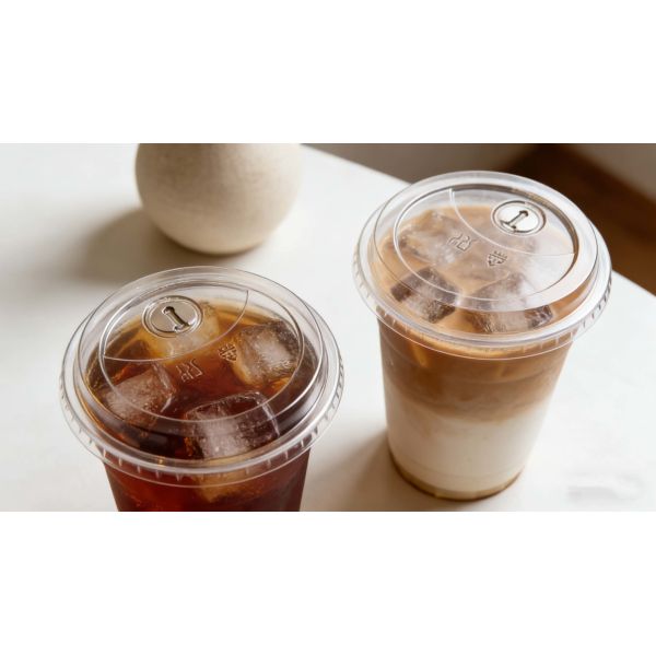 Disposable Custom Logo Printed Cold Coffee Cup  Plastic Cups with Sip Lids
