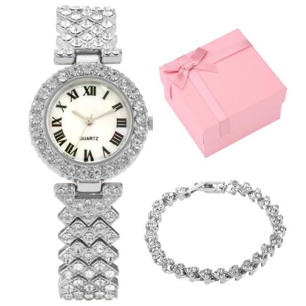 100g Women Quartz Wrist Watch , OEM Diamond Bracelet Watch For Ladies